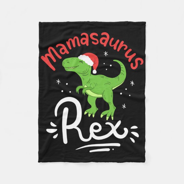 Weihnachten Mama Saurus Rex Dinosaurier Mutter Xma Fleecedecke (Vorderseite)
