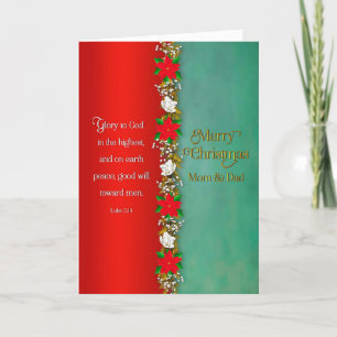 Weihnachten Mama & Vater Rote Poinsettias in Garla Karte