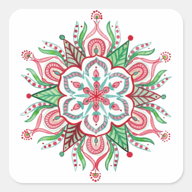 Weihnachten Mandala Snowflake Stickers (Vorderseite)