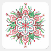 Weihnachten Mandala Snowflake Stickers