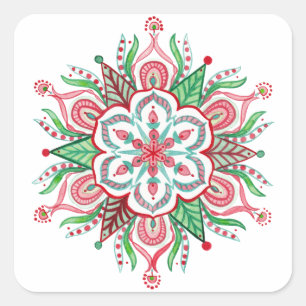 Weihnachten Mandala Snowflake Stickers