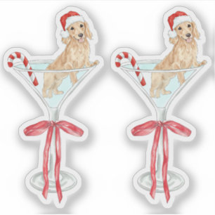 Weihnachten Mar-Würstchen Dackel Hund Wasserfarbe Aufkleber