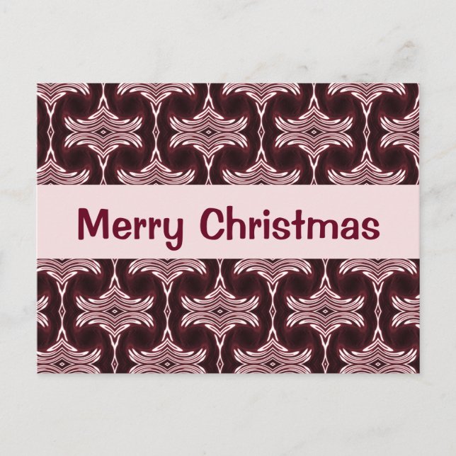 Weihnachten Maroon Art Deco Muster (Vorderseite)