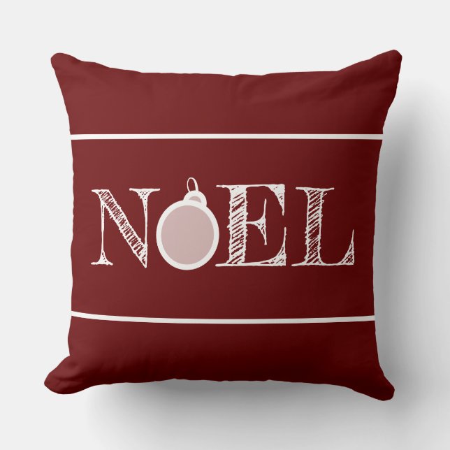 Weihnachten Maroon Holiday Throw Kissen Horizontal (Vorderseite)