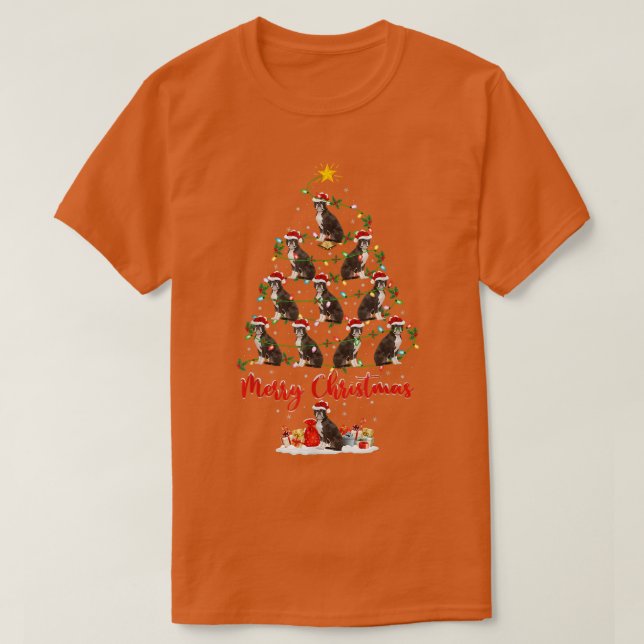 Weihnachten - Matching Santa Boston Terrier Christ T-Shirt (Design vorne)