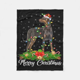 Weihnachten Matching Weihnachtsmannmütze Doberman Fleecedecke