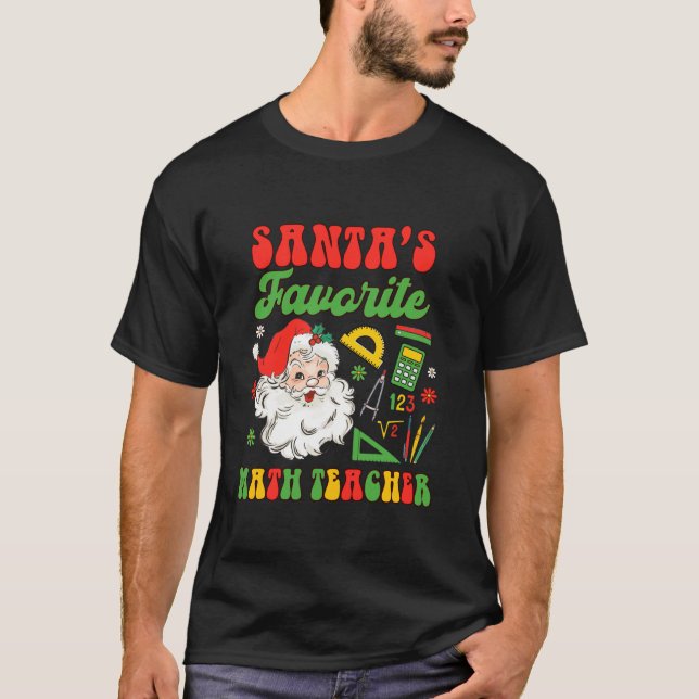Weihnachten Mathematiker Santa's Lieblingsmathemat T-Shirt (Vorderseite)