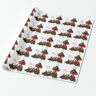 Weihnachten: Mäuse auf Toadstool, Stechpalme: Geschenkpapier