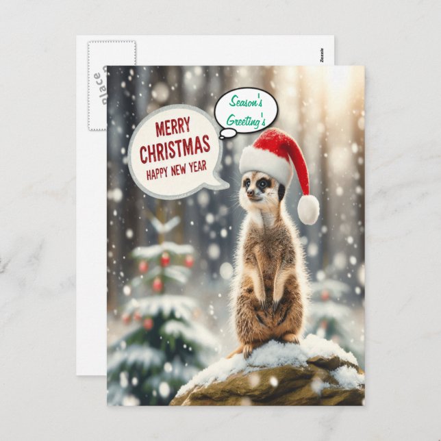 Weihnachten Meerkat Winter Wonderland Santa (Vorne/Hinten)