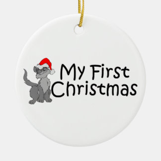 Weihnachten meine erste WeihnachtsMiezekatze Keramik Ornament