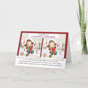 Weihnachten, meine Tochter. Spot the differenzial Karte