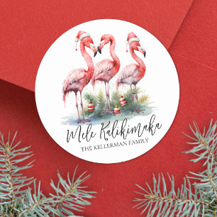 Weihnachten Mele Kalikimaka Runder Aufkleber