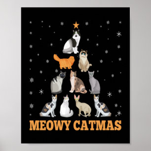 Weihnachten Meowy Catmas Urlaub Cat Lover Geschenk Poster