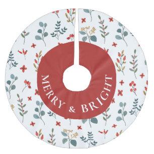 Weihnachten Merry & Bright Eucalyptus Berries Flor Polyester Weihnachtsbaumdecke