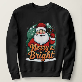 Weihnachten - "Merry & Bright Santa" Sweatshirt