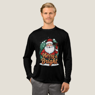 Weihnachten - "Merry & Bright Santa" Tri-Blend Shirt