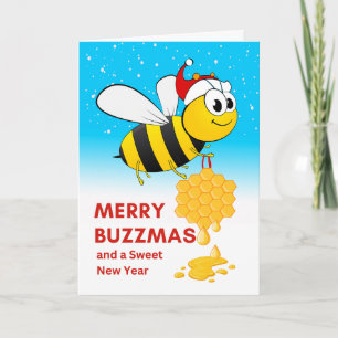 Weihnachten Merry Buzzmas Biene mit Honey Ornament Karte