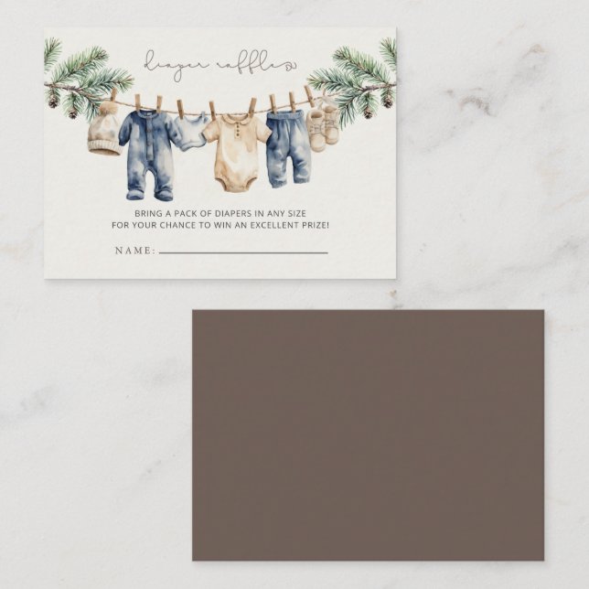 Weihnachten Merry Little Baby Duwer Windel Raffle Begleitkarte (Vorne/Hinten)