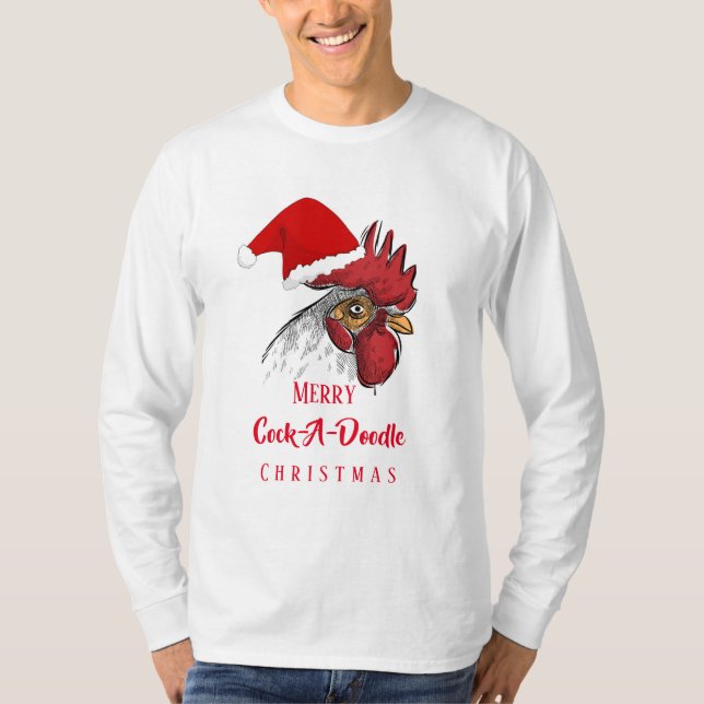 Weihnachten MerryCock-EIN-Gekritzel Shirt der (Vorderseite)