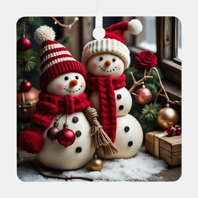 Weihnachten - Metal Square Ornament (Vorderseite)