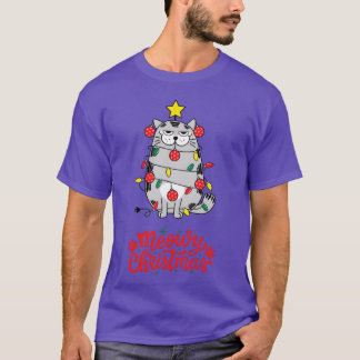 Weihnachten Miau Weihnachten Lustige Katze T-Shirt