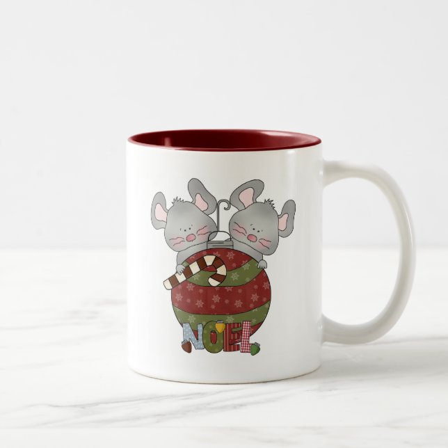 Weihnachten Mice Holiday T - Shirt und Geschenke Zweifarbige Tasse (Rechts)