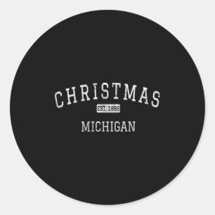 Weihnachten Michigan Mi Vintage Runder Aufkleber