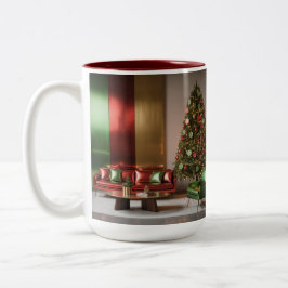 Weihnachten MidCentury Modern Zwei-Töne-Tasse Zweifarbige Tasse