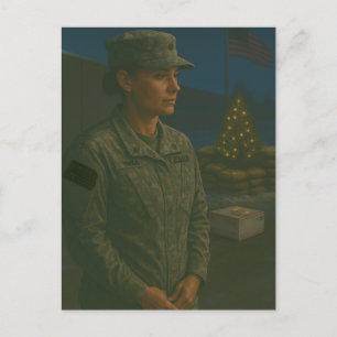 Weihnachten Militär Soldatin Ehren Postkarte
