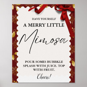 Weihnachten Mimosa Bar Sign Family Brunch Poster