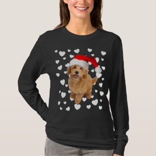 Weihnachten Mini Golden Doodle Weihnachtsmannmütze T-Shirt