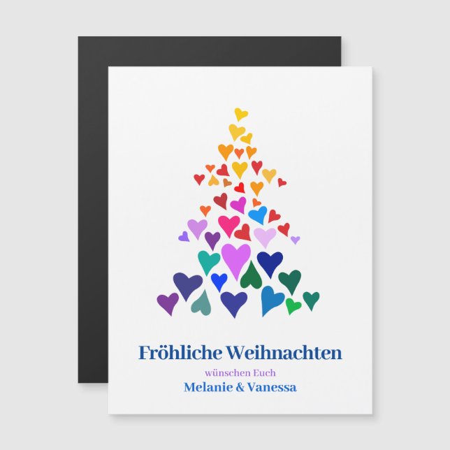 Weihnachten Minimal Magnetisch Pride Magnetkarte (Vorne/Hinten)