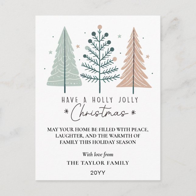 Weihnachten Minimalist Boho Bäume (Vorderseite)