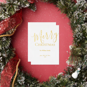 Weihnachten Minimalistisch Elegant Gold Folien Feiertagskarte