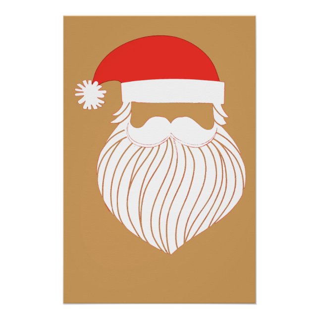 Weihnachten Minimalistisch Moderner Weihnachtsmann Poster (Vorderseite)