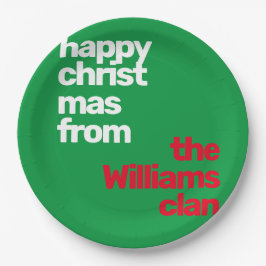 Weihnachten minimalistisch modernes Party rot grün Pappteller