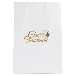 Weihnachten: Minimalistische Weihnachtsmannmütze u Mittlere Geschenktüte