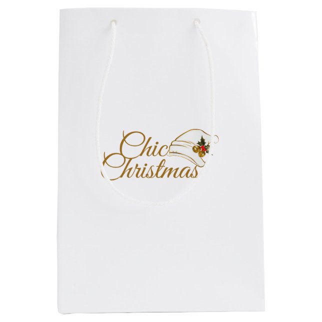 Weihnachten: Minimalistische Weihnachtsmannmütze u Mittlere Geschenktüte (Vorderseite)