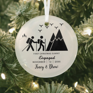 Weihnachten Minimalistisches Mountainbike Wanderku Ornament Aus Glas