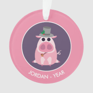 Weihnachten misstrauisch das Schwein Ornament