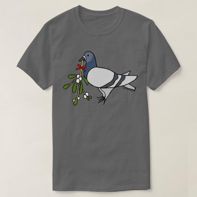 Weihnachten Mistletoe Fred the Taube T-Shirt (Design vorne)