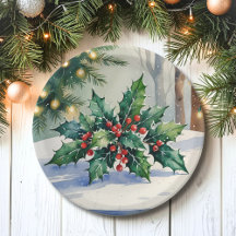 Weihnachten Mistletoe Holiday Watercolor
