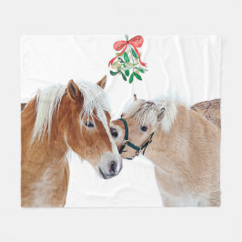 Weihnachten Mistletoe Reittiere Niedliche Ponies Fleecedecke