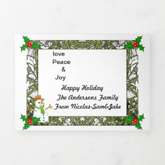 Weihnachten mit 5" x 7" Trifold Letter Fold Holida Dreifach Gefaltete Urlaubskarte