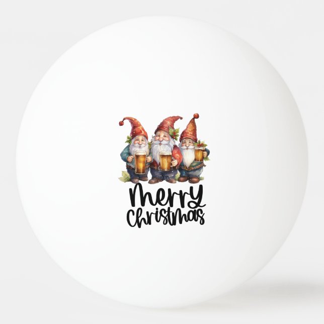 Weihnachten mit Bier Tischtennisball (Vorderseite)