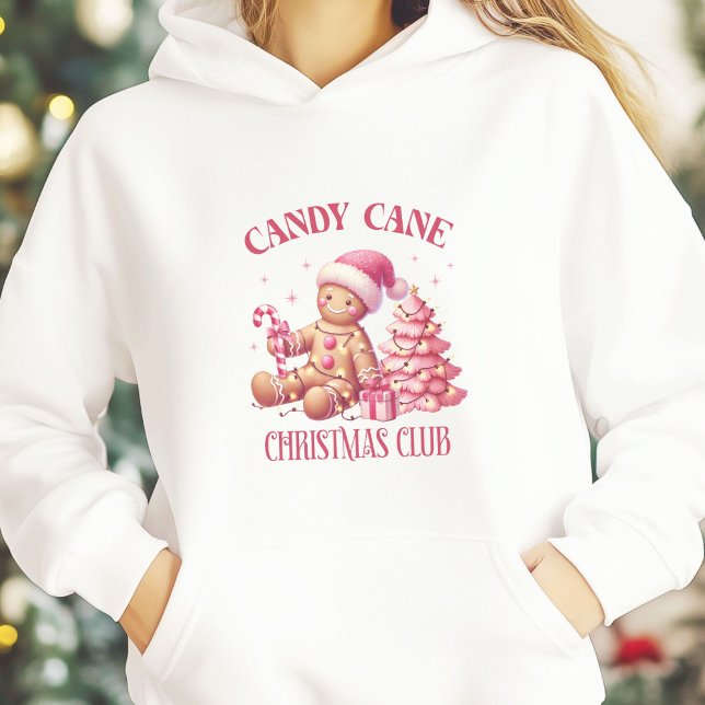 Weihnachten mit Candy Cane Hoodie (Girls Christmas Hoodie White , Candy Cane Cristmas Club, Pink Christmas)