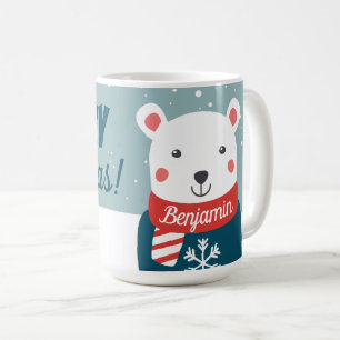 Weihnachten mit Cartoon Weißer Eisbär Tasse