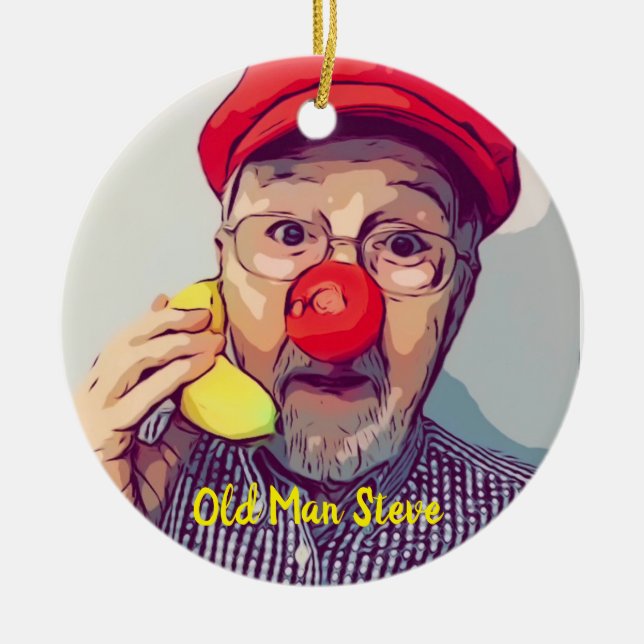Weihnachten mit dem Alten Mann Steve Keramik Ornament (Vorne)