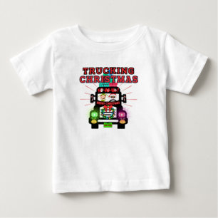 Weihnachten mit dem Weihnachtsmann am Steuer Baby T-shirt