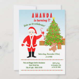 Weihnachten mit dem Weihnachtsmann Geburtstagspart Einladung